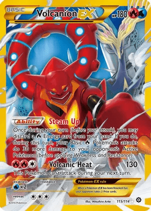 Pokemon card rarity guide - volcanion ex (secret) - xy - steam siege (secret rare)