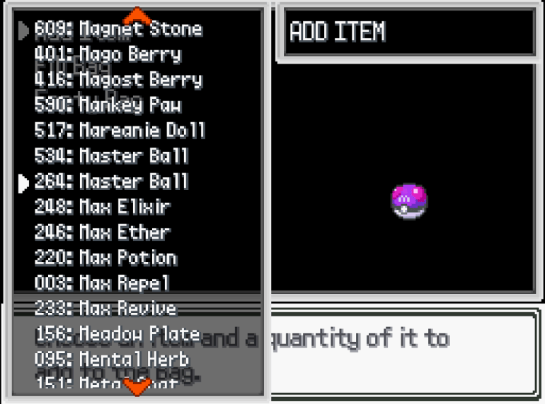 Pokemon infinite fusion cheats - item options