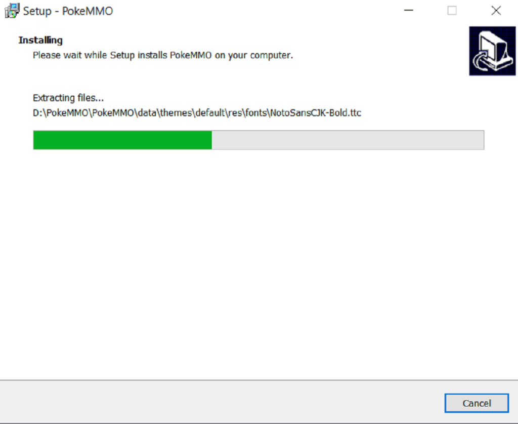 Pokemmo pc installer - installing process