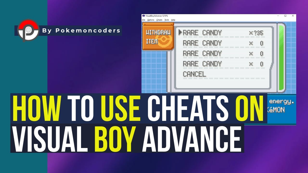How To Use Cheats In Visual Boy Advance www.pokemoncoders.com