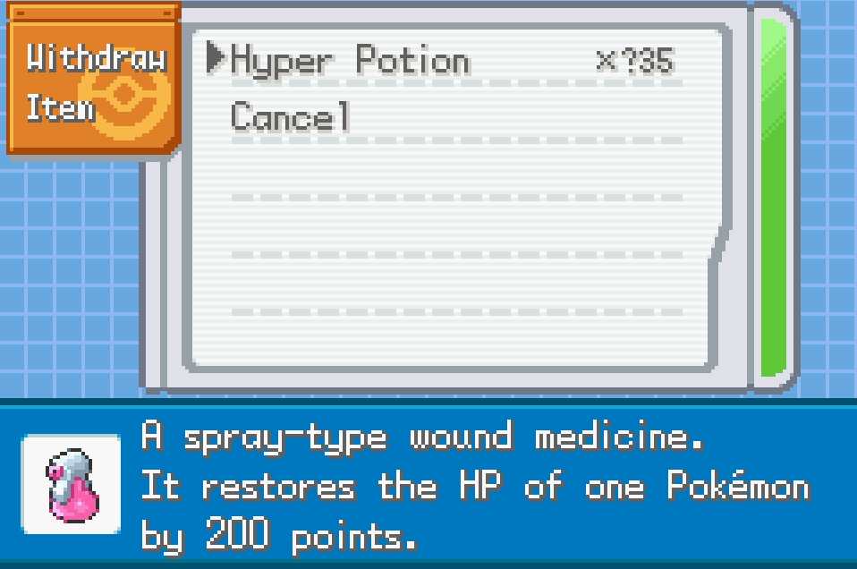 Pokemon mega blue cheats healing items