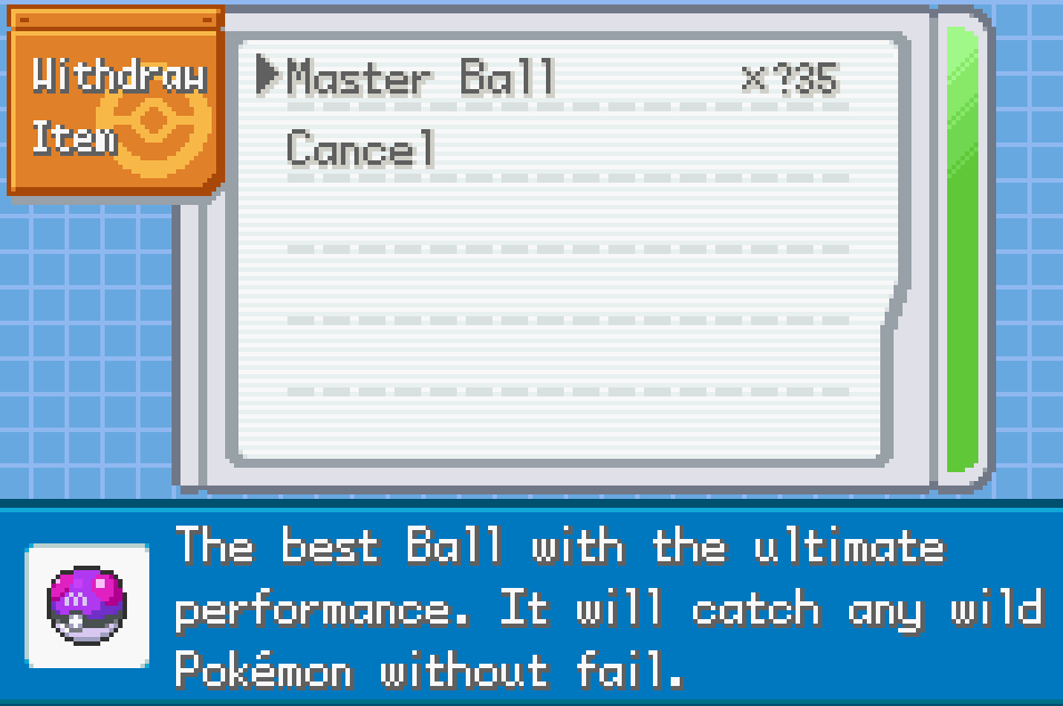 Pokemon mega blue cheats master ball