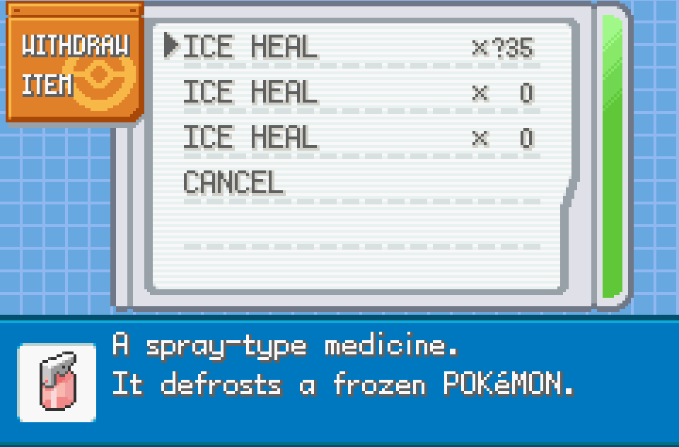 Pokemon elysium cheats healing items
