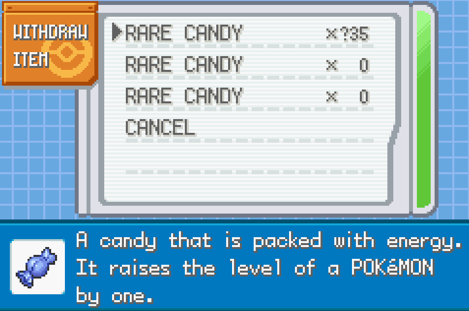 Pokemon elysium cheats rare candy