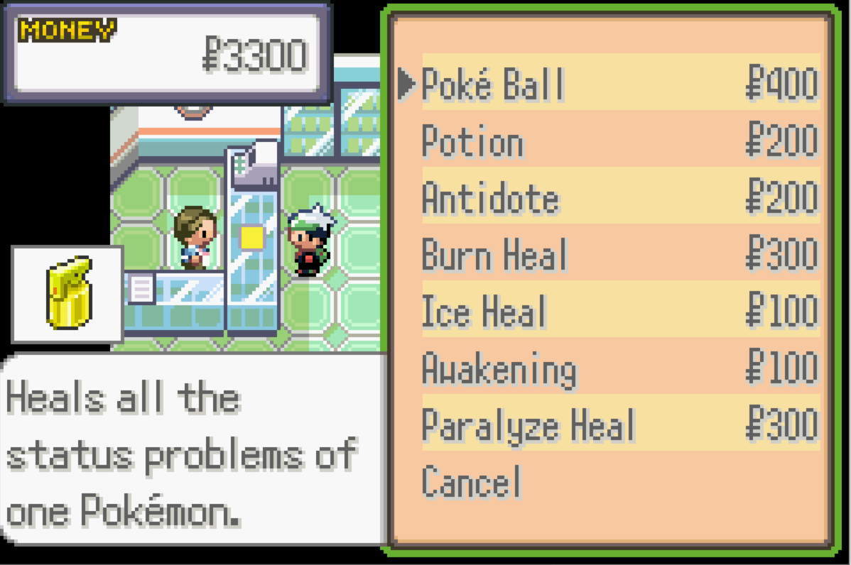 Pokemon emerald z healing items cheats