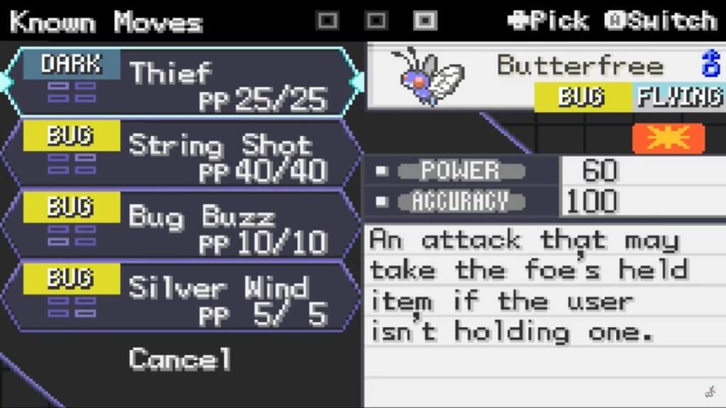 Pokemon with thief